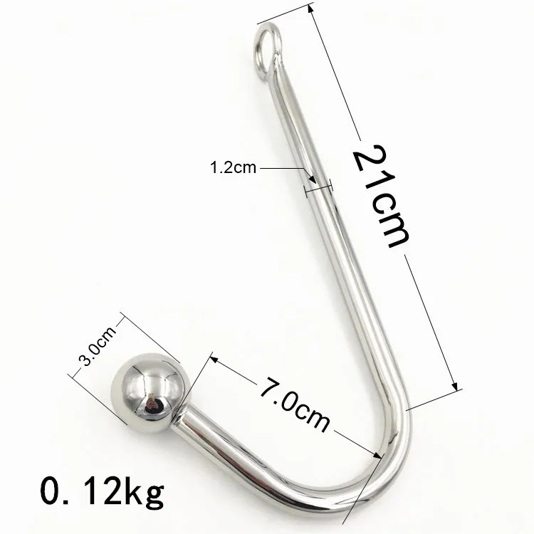 Анальный крючок из нержавеющей стали с отверстием для бусин металлическая
