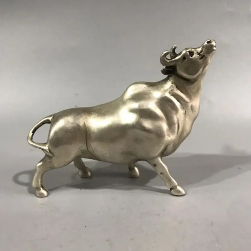 

Collection Chinese Carving Wall Street Bronze brass fengshui wealth Fierce Statue Metal crafts family decorations gifts 404G