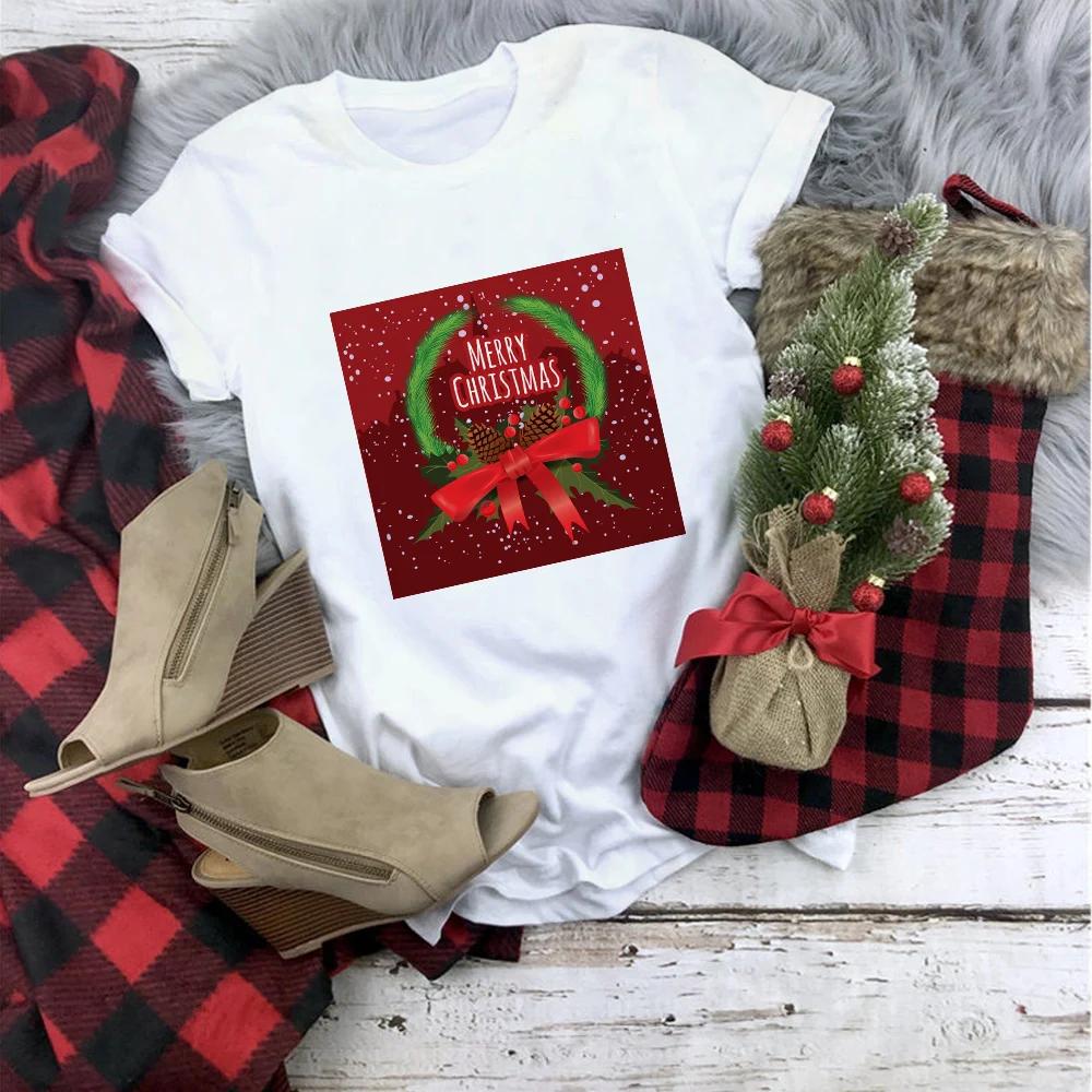 Showtly Superhero Marvel Merry Christmas Women T Shirt Kawaii Short Sleeve Harajuku Casual Vintage Super Soft Plus Size Tops
