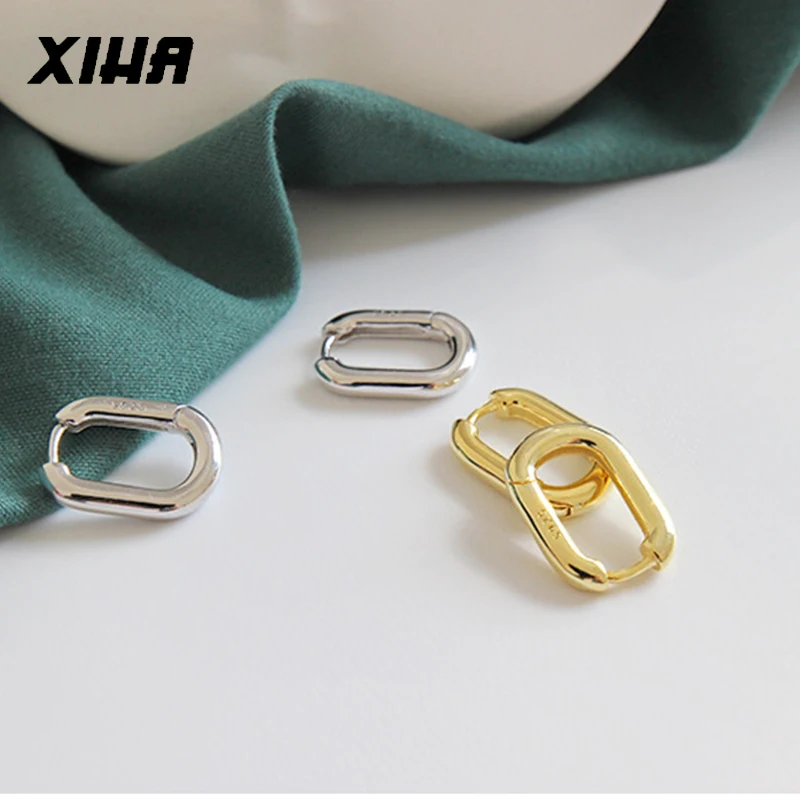 Корейские серьги-кольца Huggie из стерлингового серебра 925 пробы для женщин толстые