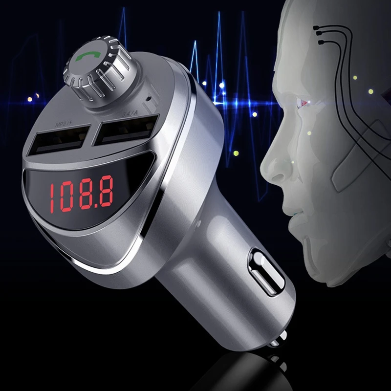 

Car Charger FM Transmitter Bluetooth Car o MP3 Player TF Card Car Kit Dual USB Car Phone Charger