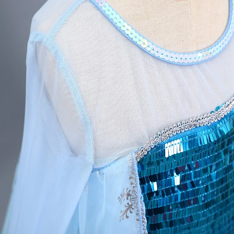 Elegant Princess Elsa Elza Costume Anna Dress Queen Party Girl Fancy Child Role Playing Vestido | Детская одежда и обувь