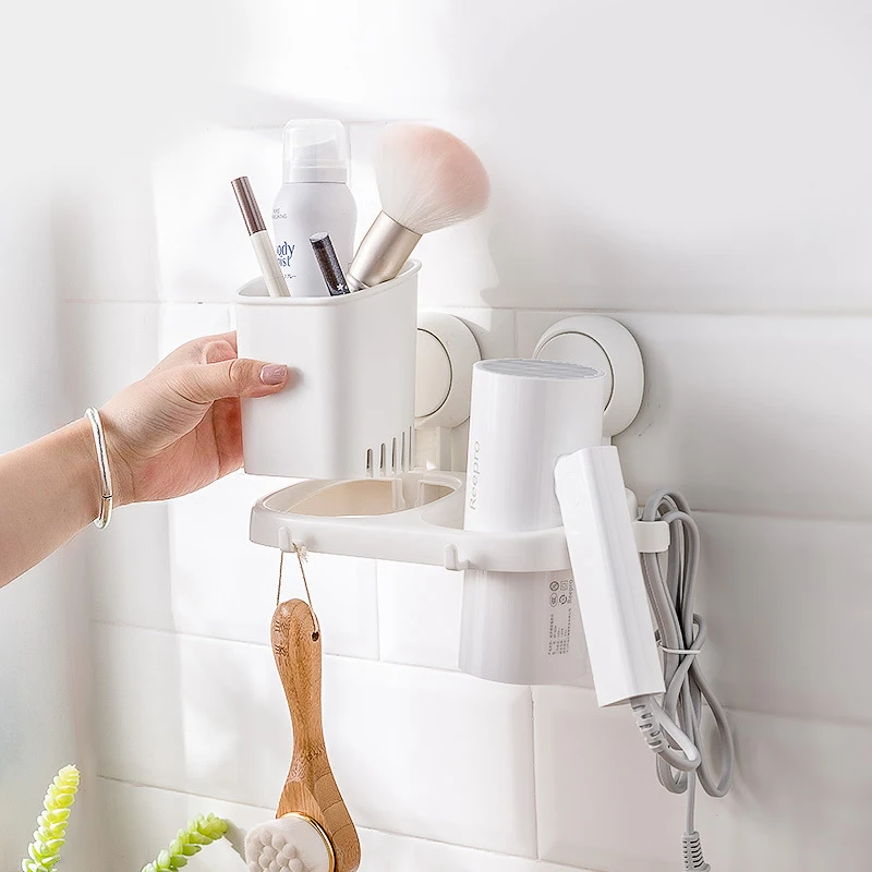 

Wall Mounted Hair Dryer Storage Rack / Self-adhesive Blower Stand / Bathroom Barber Shop Drier Hanger / Holder Fixture