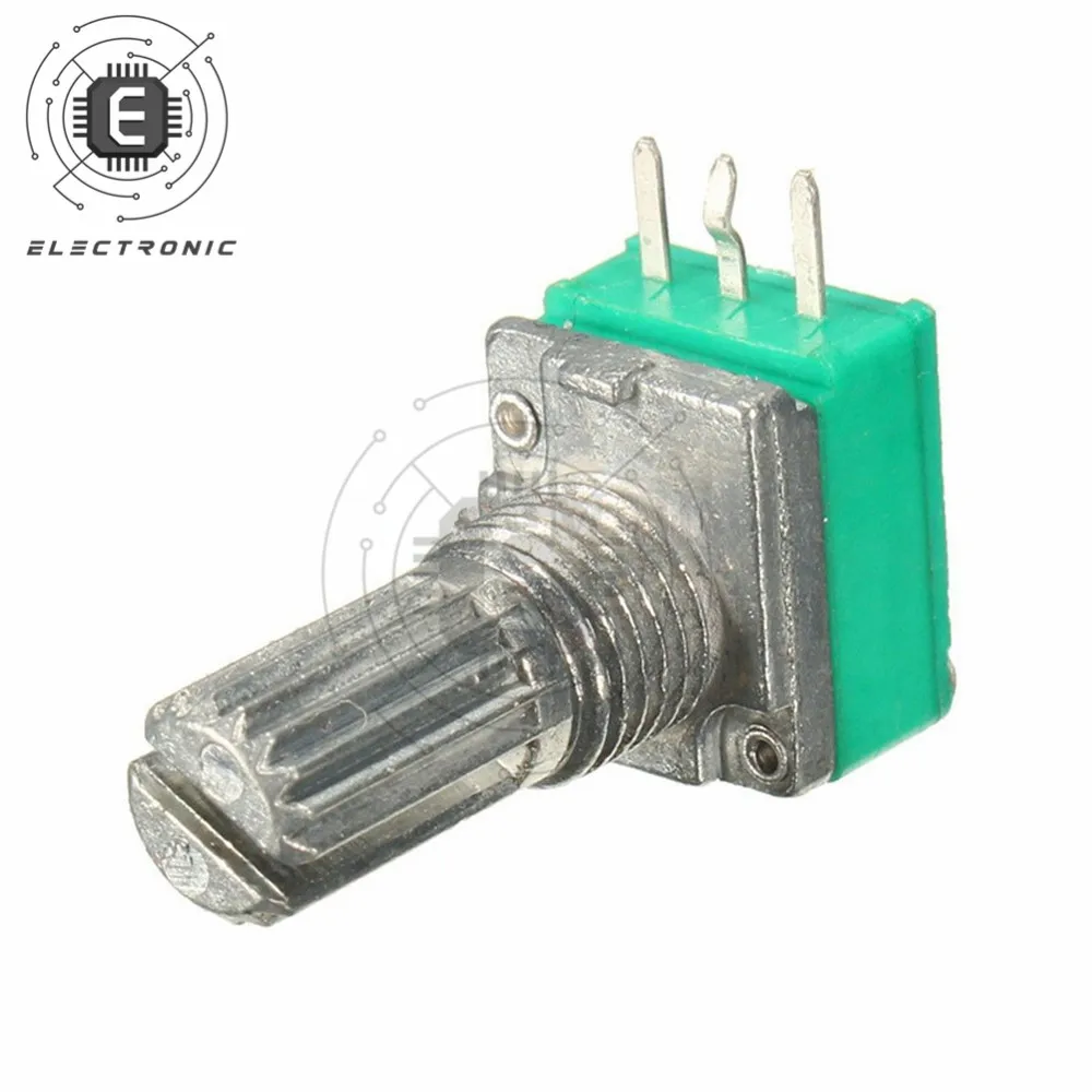 5 шт. 6 мм 3-контактный накатанный вал одиночный линейный B10K Ом вращающийся