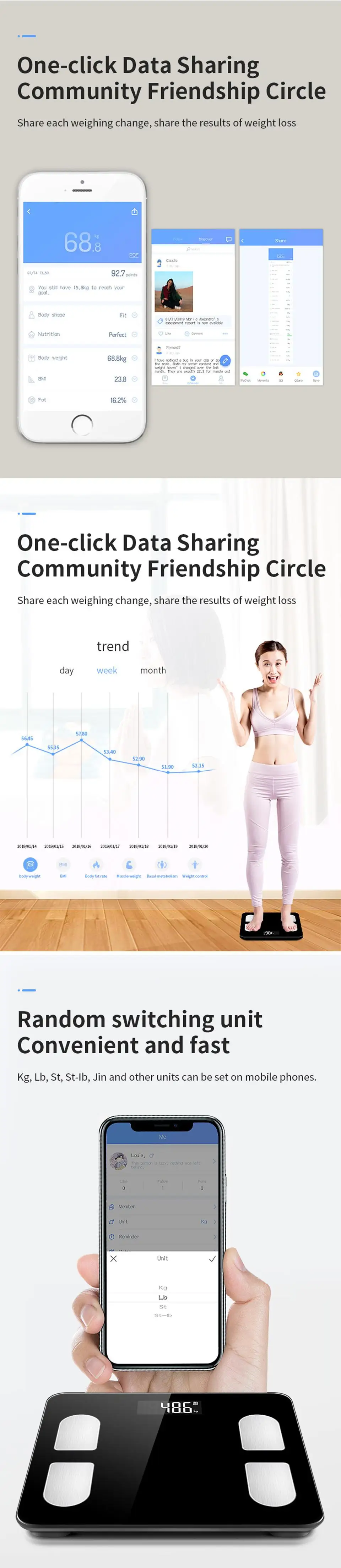 Новые цифровые напольные весы Smart Balance подключение Измерение веса тела Mi весы анализатор тела процент жира Bluetooth APP
