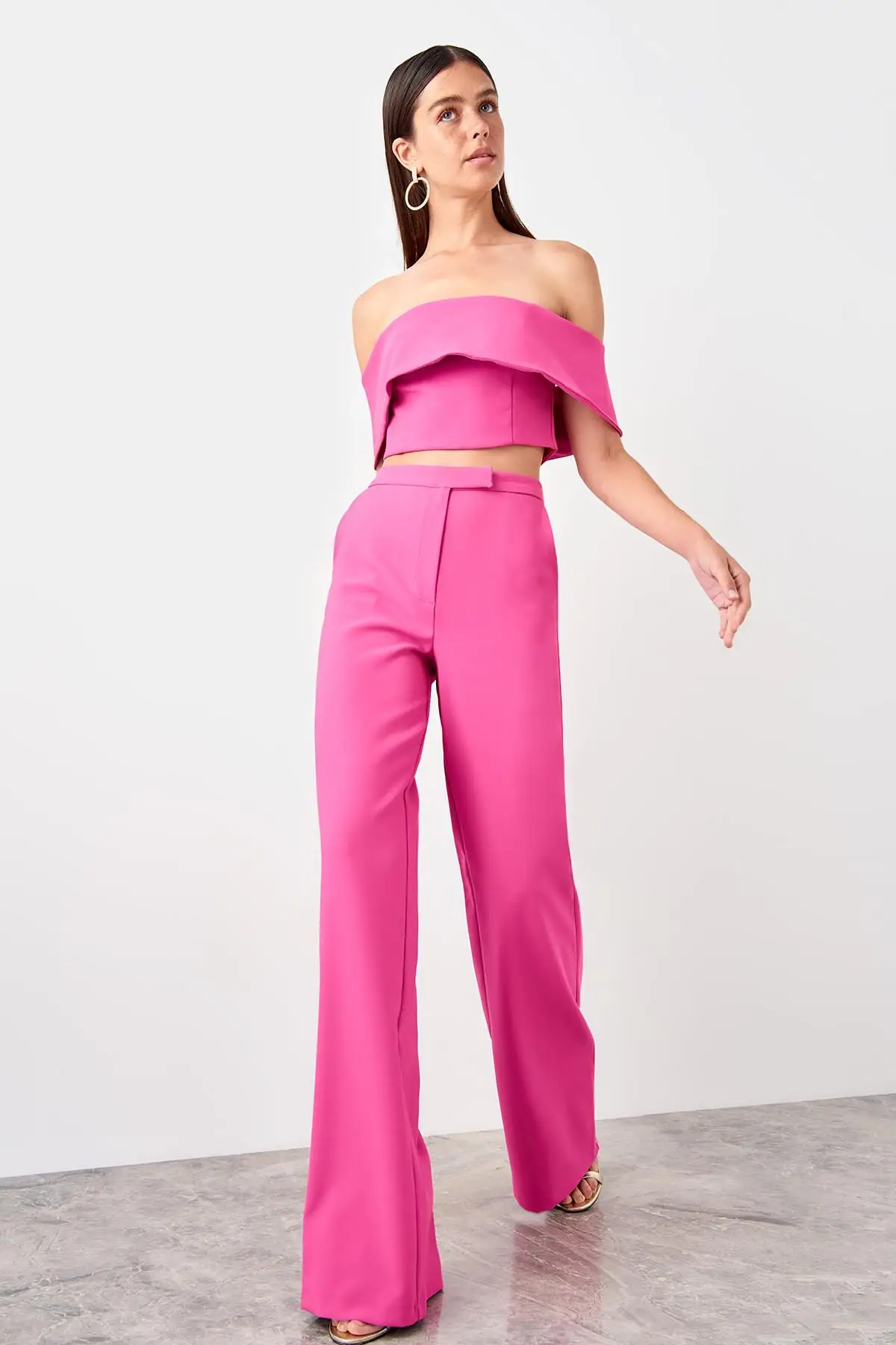 Trendyol фуксия Брюки сигареты TPRSS19PL0145 | Женская одежда