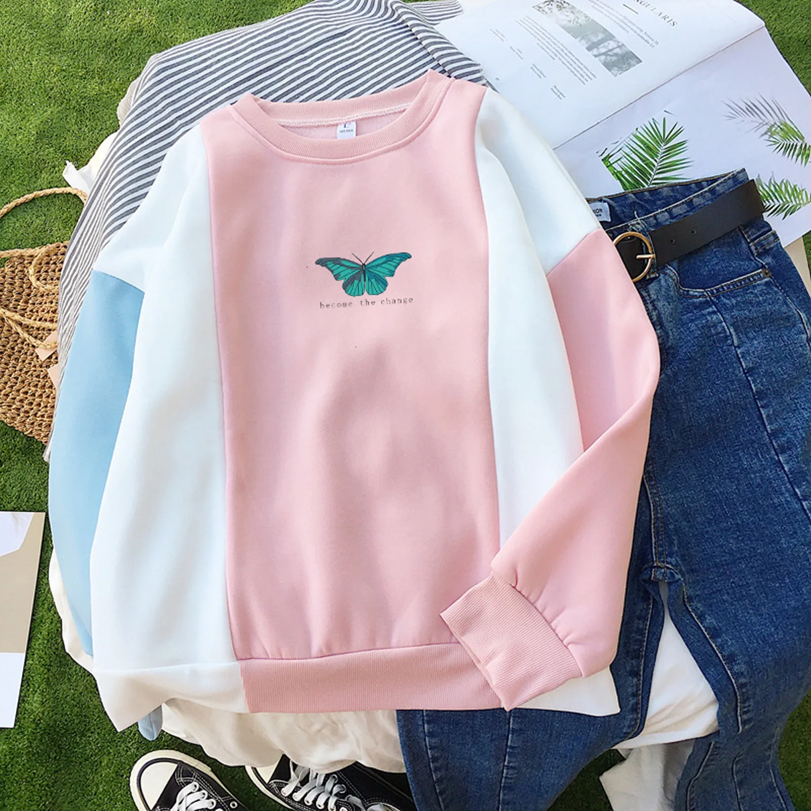 

Harajuku Oversized Casual Vintage Korean Pullovers Hoodies Ulzzang Women Loose Plus Size Tops Kangaroo Pocket Sweatshirts#W3
