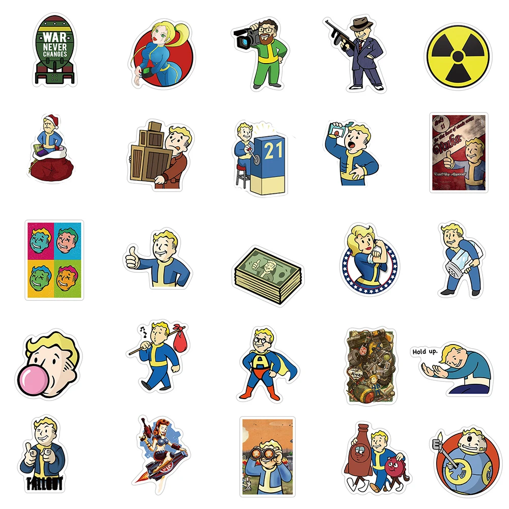 103050pcs fallout game cartoon stickers laptop diy guitar luggage fridge skateboard waterproof graffiti sticker decal kid toys free global shipping