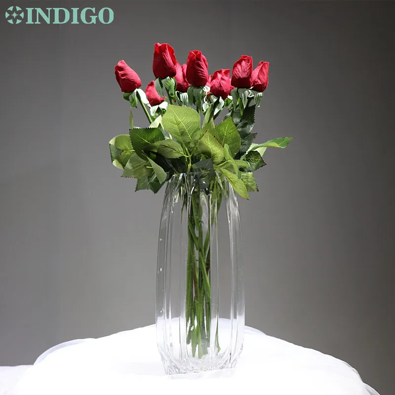 

INDIGO - 21pcs/Lot Latex Coating Red Rose Real Touch Rose Bud Small Artificial Flower Wedding Flower Party Event Free Shipping