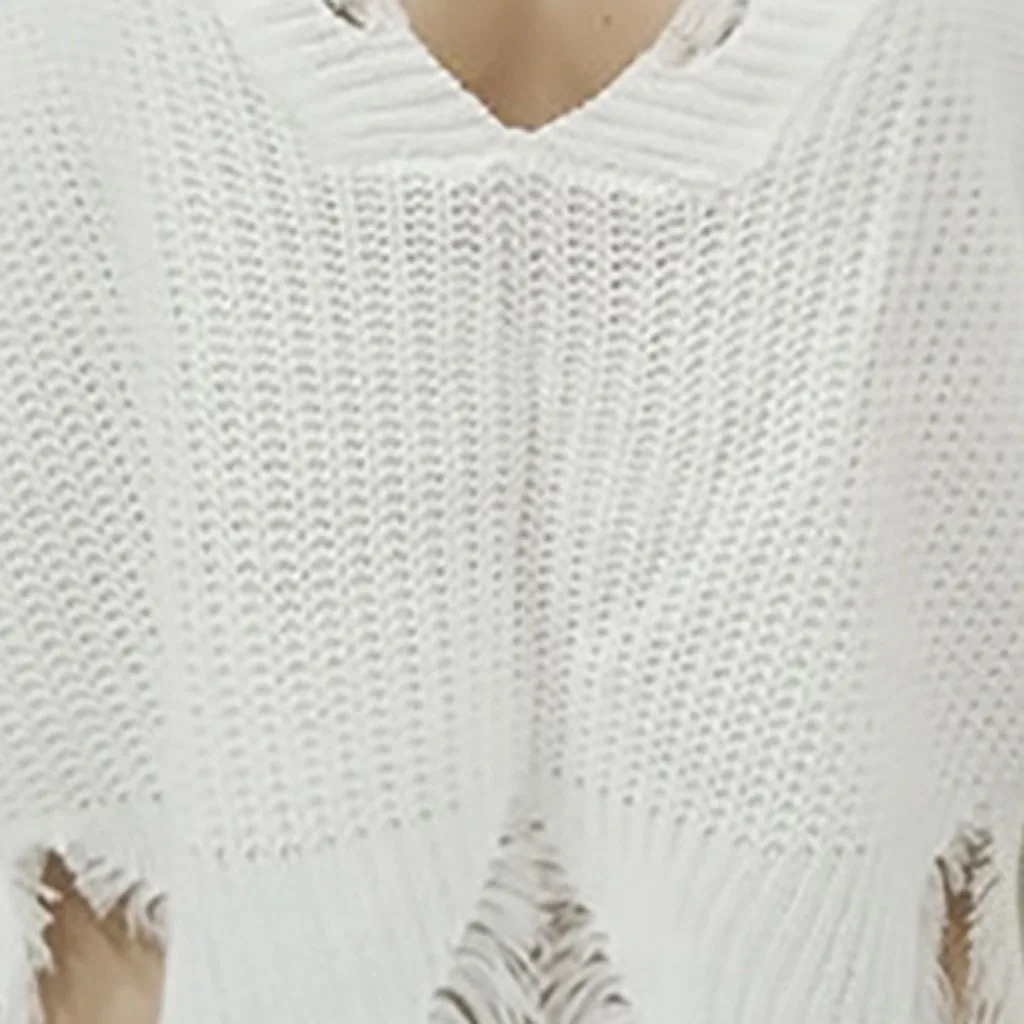 

Fashion Women Long Sleeve Pullovers Irregular Sweater Women Knitted Pull Femme Tops Blouse Jumper V Neck Autumn Sweaters Mujer