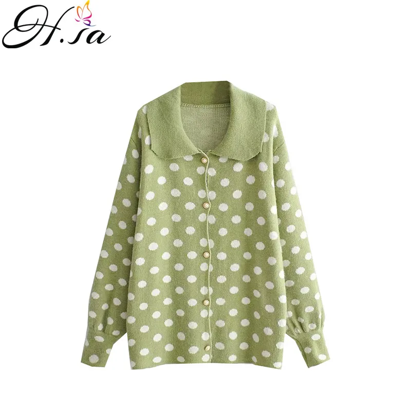 H.SA 2021 Зимний новый женский длинный свитер кардиганы с отложным воротником