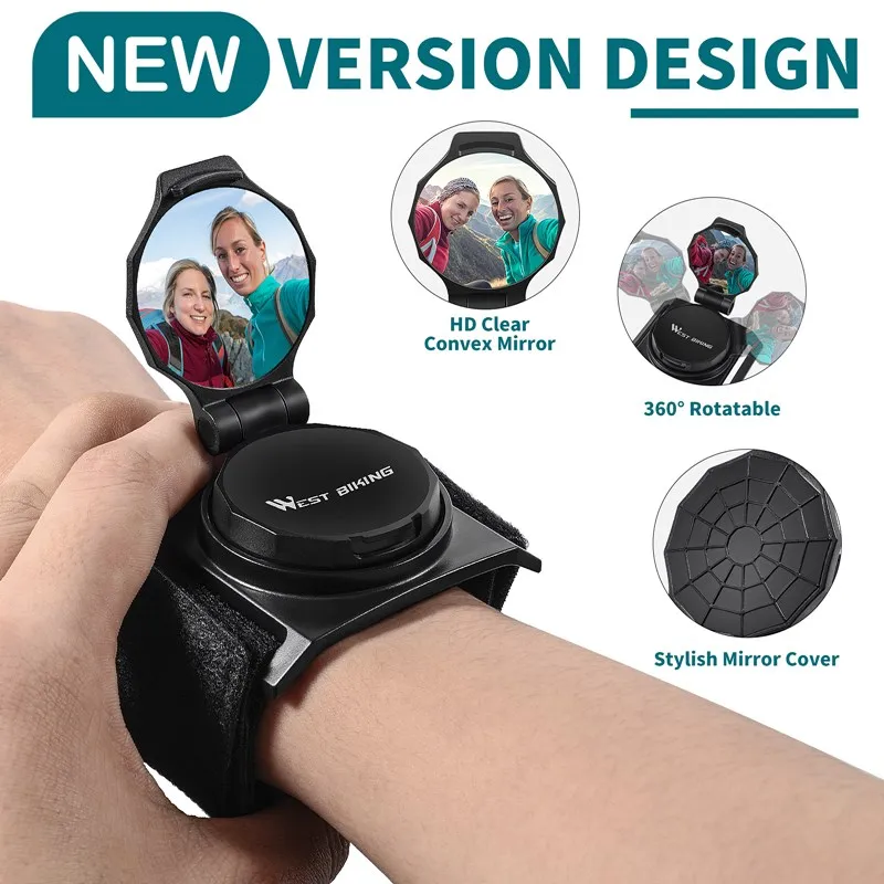 WEST BIKING велосипед зеркала на запястье Регулируемый поворотный зеркало заднего
