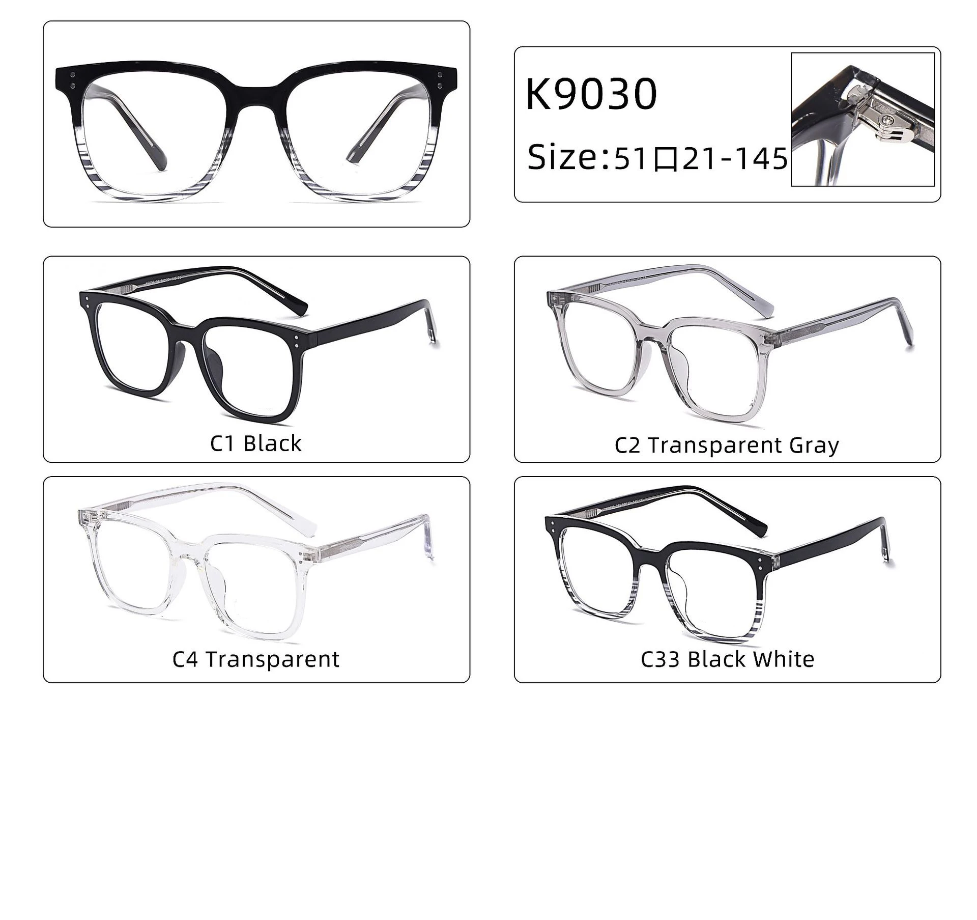 

2021 Office Blue Light Blocking Computer Glasses Anti Eyestrain Nail Clear PC Lens TR90 Square Frame For Men Women