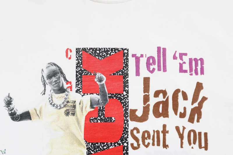 

Travis Scott T Shirt Cactus Jack Fashion Rapper T-shirt Hip Hop Tell Me Jack Send You