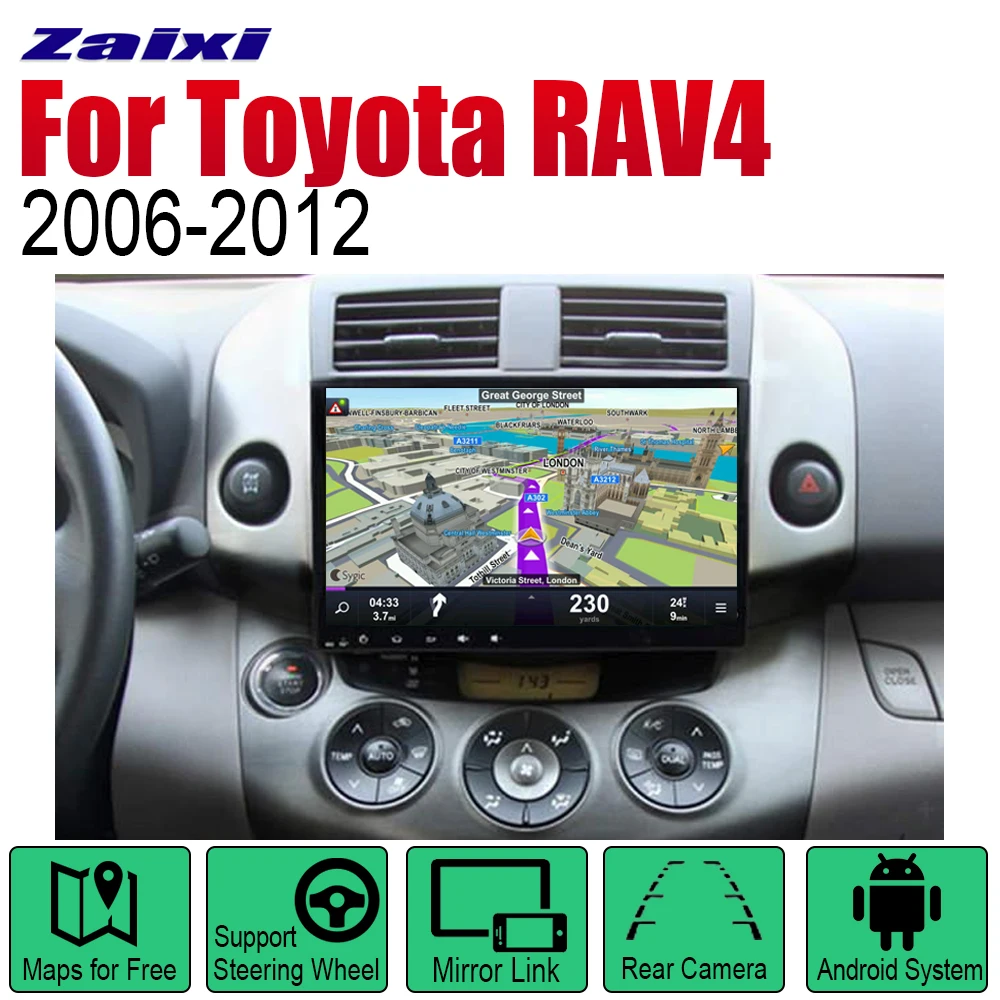 Автомагнитола ZaiXi 2 Din Android для Toyota RAV4 2006 ~ 2012 GPS навигация BT Wi Fi карта мультимедийная