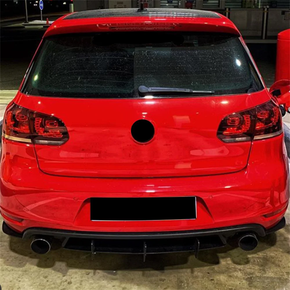 Матовый черный диффузор для заднего бампера спойлер губ Volkswagen VW Golf 6 GTI R20