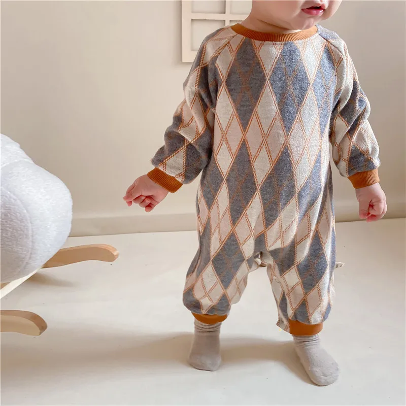 

Ins Baby Korean Style Romper Baby Knit Printing One-piece Infant Baby One-piece Spring Long-sleeved Bodysuits