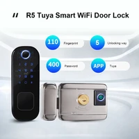 r5 tuya smart wifi electronic unlocking lock biometric fingerprint security intelligent app remotepassword rfid card door lock