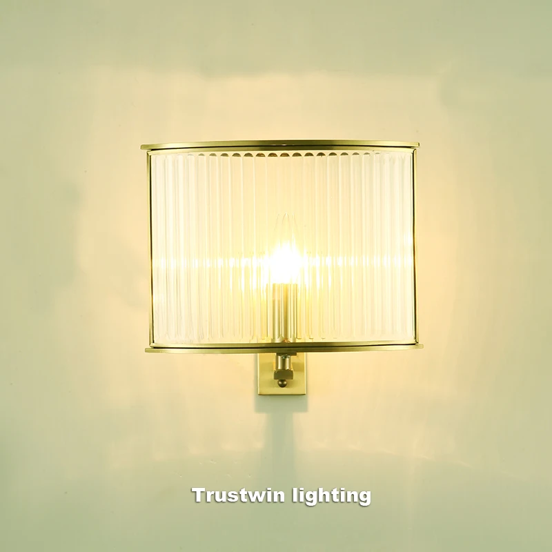 Европейская итальянская Современная медная настенная лампа для фойе коридора