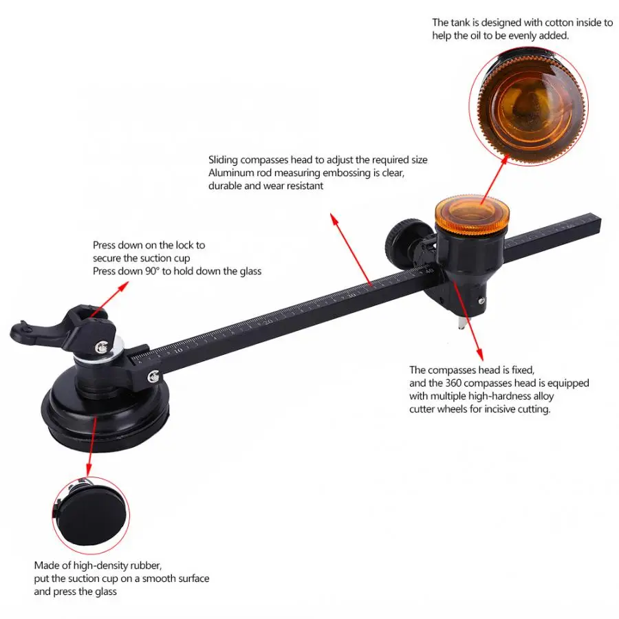 60 см круглый резак из алюминиевого сплава для резки керамической плитки с