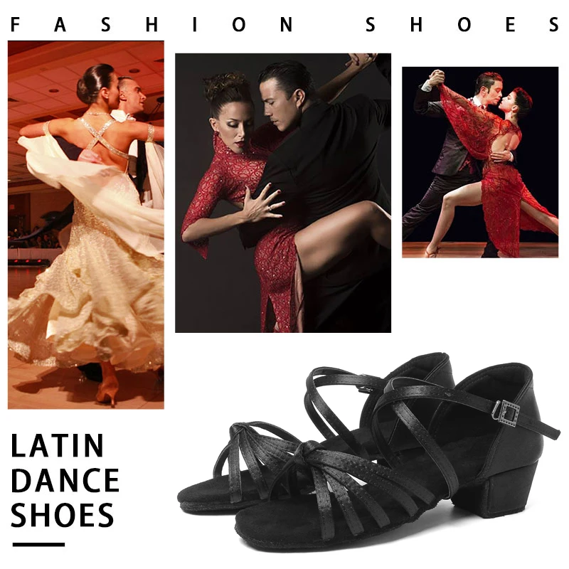 SWDZM Women Latin Dance Shoes Children Ballroom Girl Dance Shoes Kids low heel Salsa/Jazz dancing Shoes for girls indoor Sandals