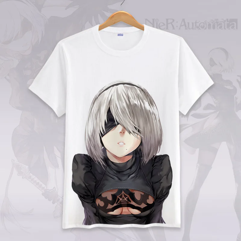 Футболка для косплея с японским аниме ниус: Automata 2B тип 9S Эмил летняя футболка