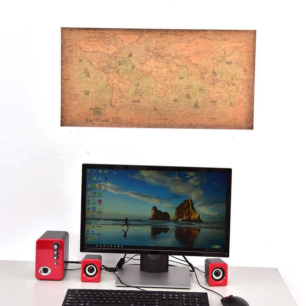 Карта стикер высокое качество 2 размер крафт океан море живопись старый Бумажный