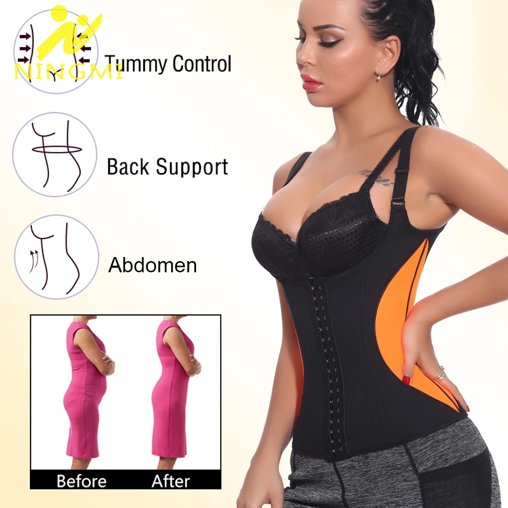 Женский пояс NINGMI термо-рубашка для сауны корректирующий жилет майка неопреновый