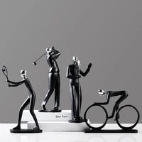 football sports competition bicycle statue champion cyclist sculpture figurine resin modern abstract art athlete home decor