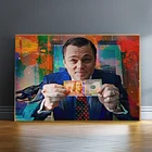 Картина на холсте волк на стены, настенное искусство, акварель, Леонардо, ДиКаприо, картины на холсте, Постер и принты, домашний декор
