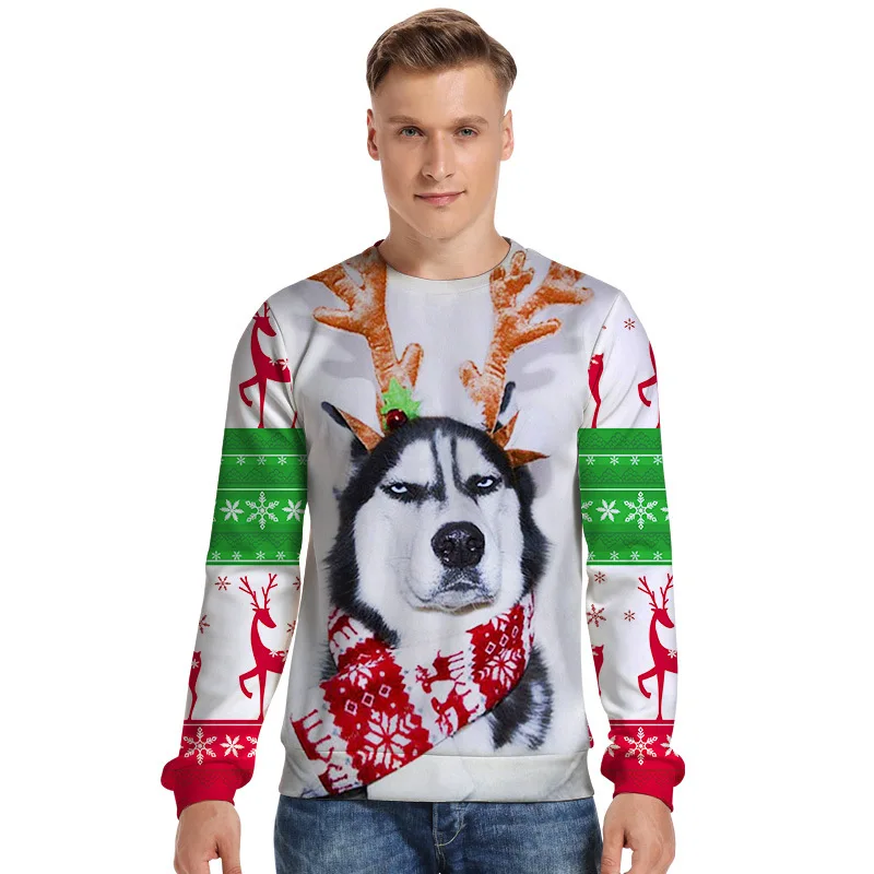 

Funny Cartoon 3D Print Cotton Christmas Sweatshirt Women oversized Long Sleeve Couple Clothes Pullovers 2020Autumn New Plus Size