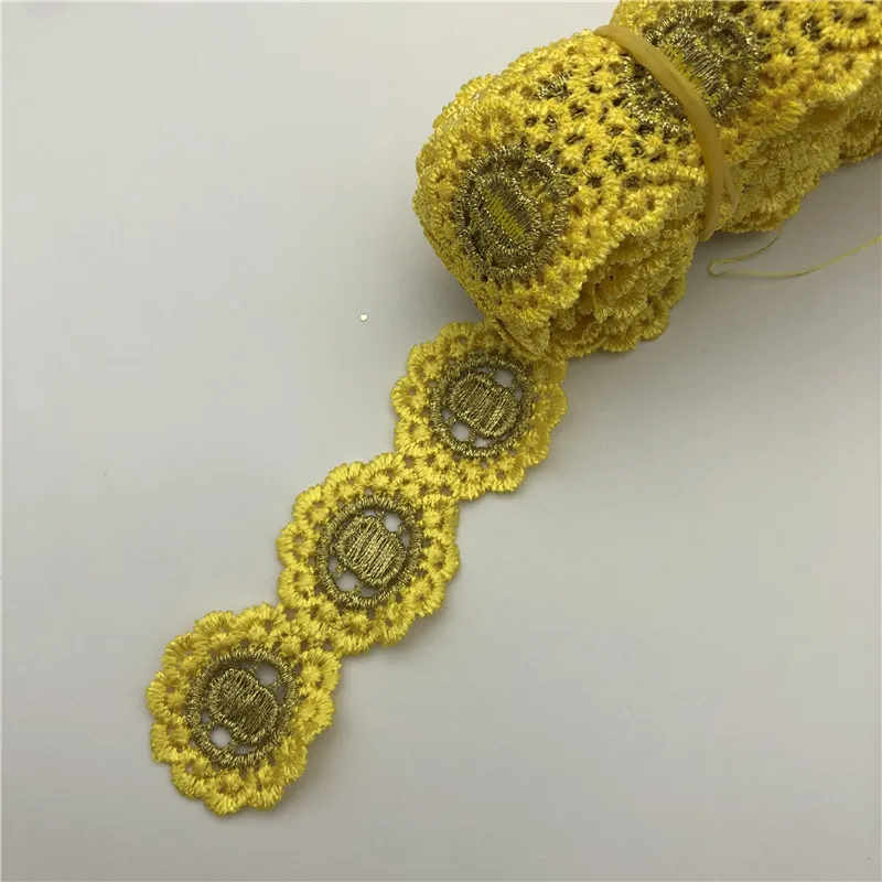 10 ярдов 15 цветов красочная африканская золотая вышитая тесьма кружевная лента