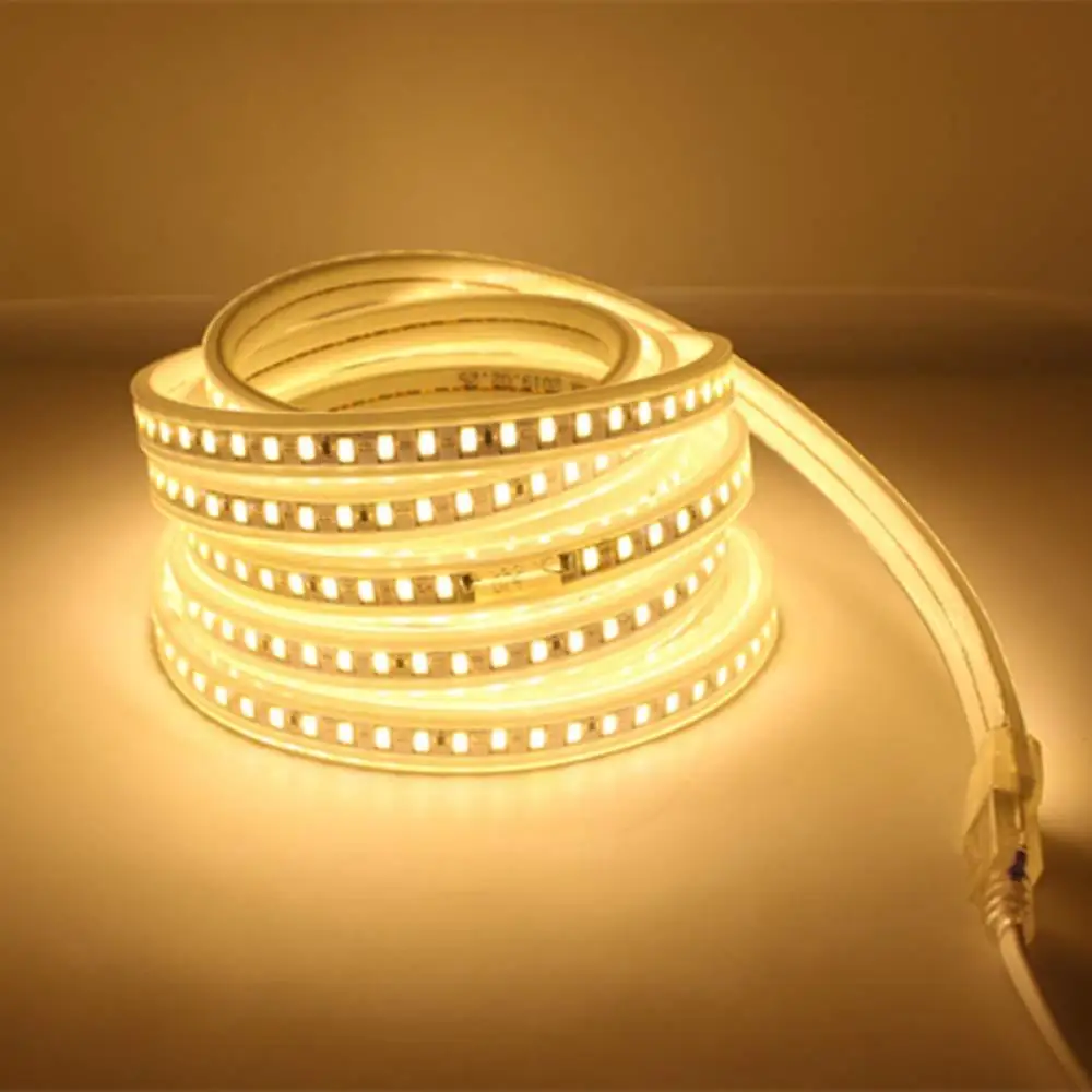220V 5730 LED Strip 120Leds/m SMD5730 5m 220 V Light Diode Tape Waterproof Kitchen Living Room White Warm Lamp | Лампы и освещение