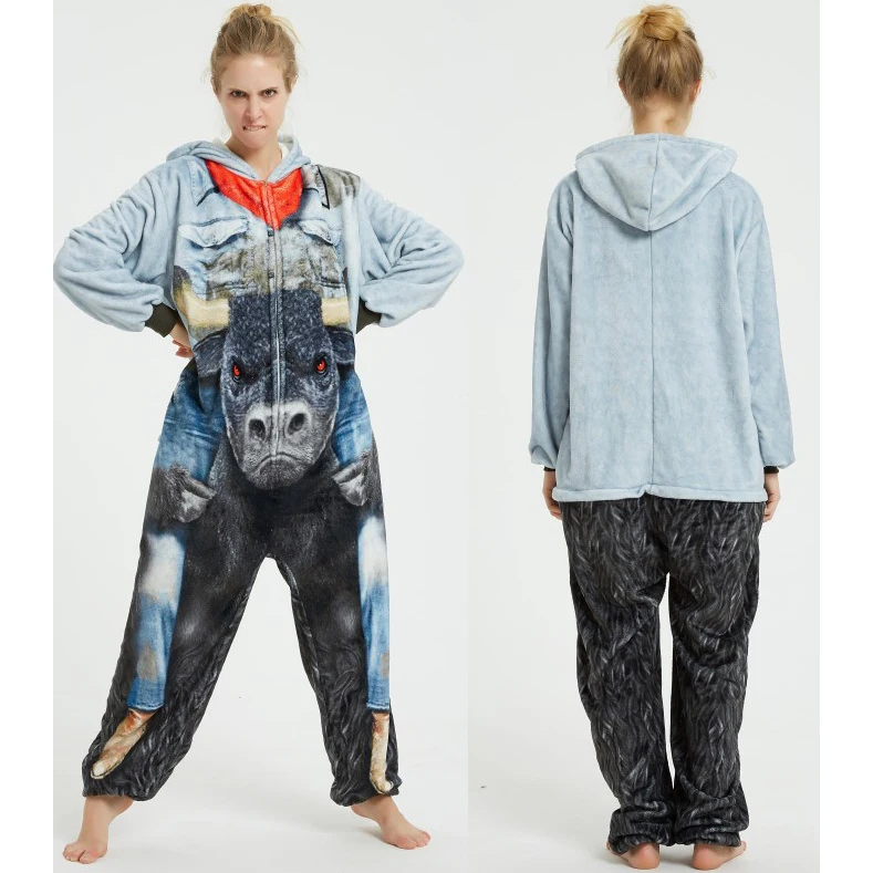 Единорог Cat Комбинезоны для взрослых в виде животного Стич Тоторо Onesie пар мужчин