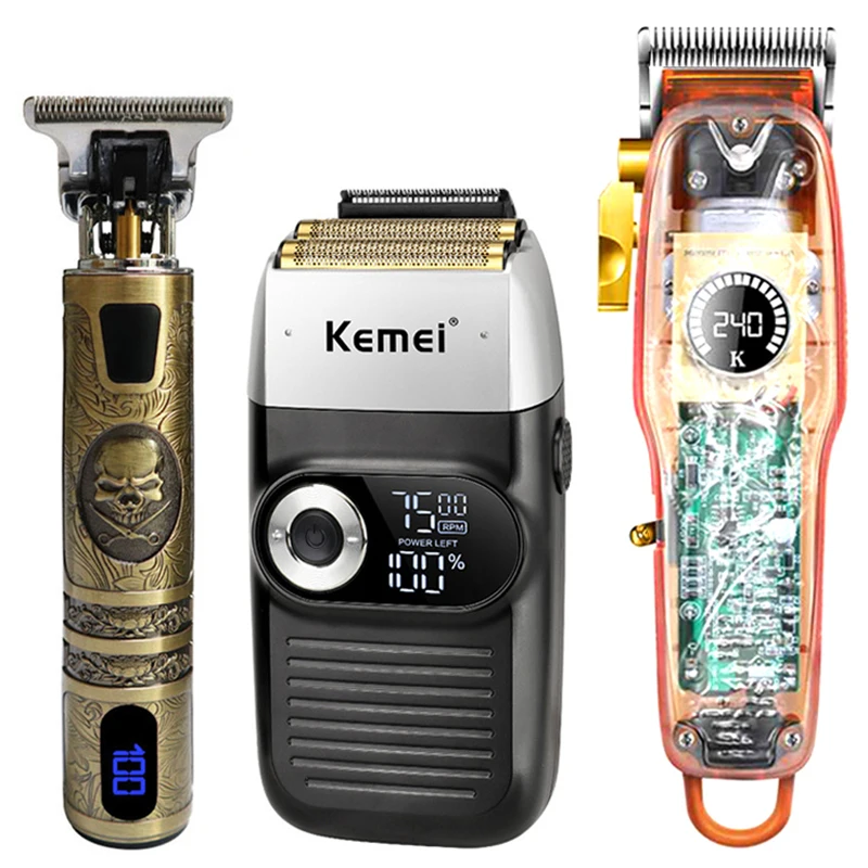 

Профессиональный триммер для волос, электрическая машинка для стрижки волос, Беспроводная Бритва, триммер, Мужская Парикмахерская Машинка ...