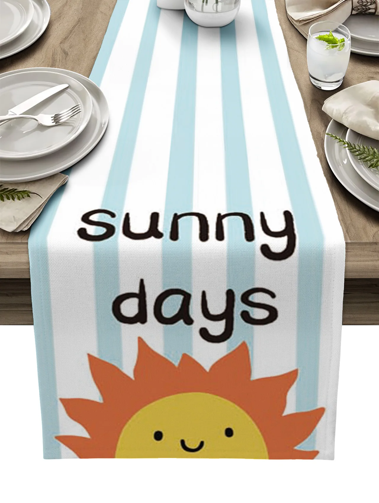 

Летнее платье в полоску с рисунком Настольная дорожка современный Вечерние обеденный Настольная дорожка свадебный стол Декоративная скат...