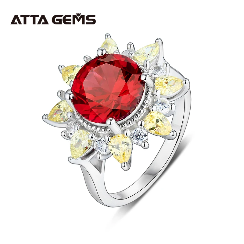 

Кольцо женское из серебра с рубином, 4,8 карат, с красной облицовкой Рубина