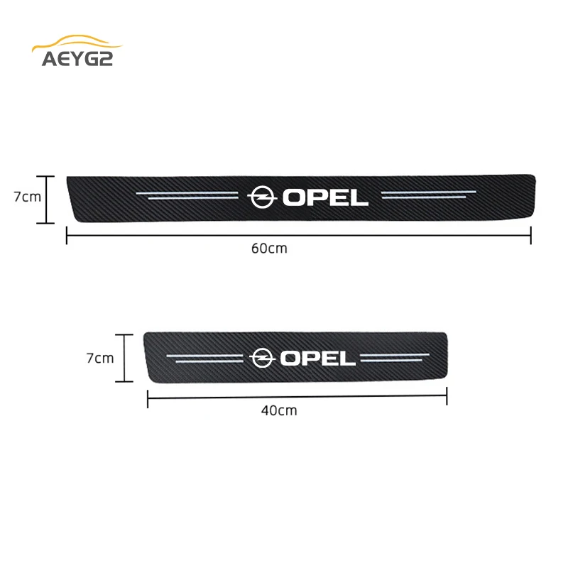 4 шт. защитные виниловые наклейки на порог автомобиля из углеродного волокна для