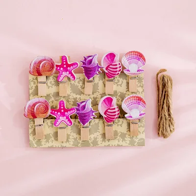 A0582 8/10/12 Pcs Mini Natural Wooden Photo Clips Christmas Snowman Duck Heart Owl shaped Clips Clothespin Craft Decoration Clips Pegs - Цвет: A0582