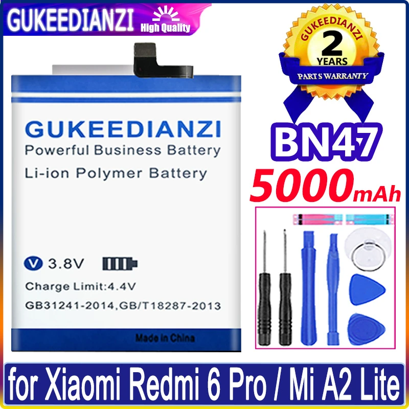 

GUKEEDIANZI Battery 5000mAh BN47 for Xiaomi RedMi 6 pro / Hongmi Redmi 6 Pro / Mi A2 Batteries
