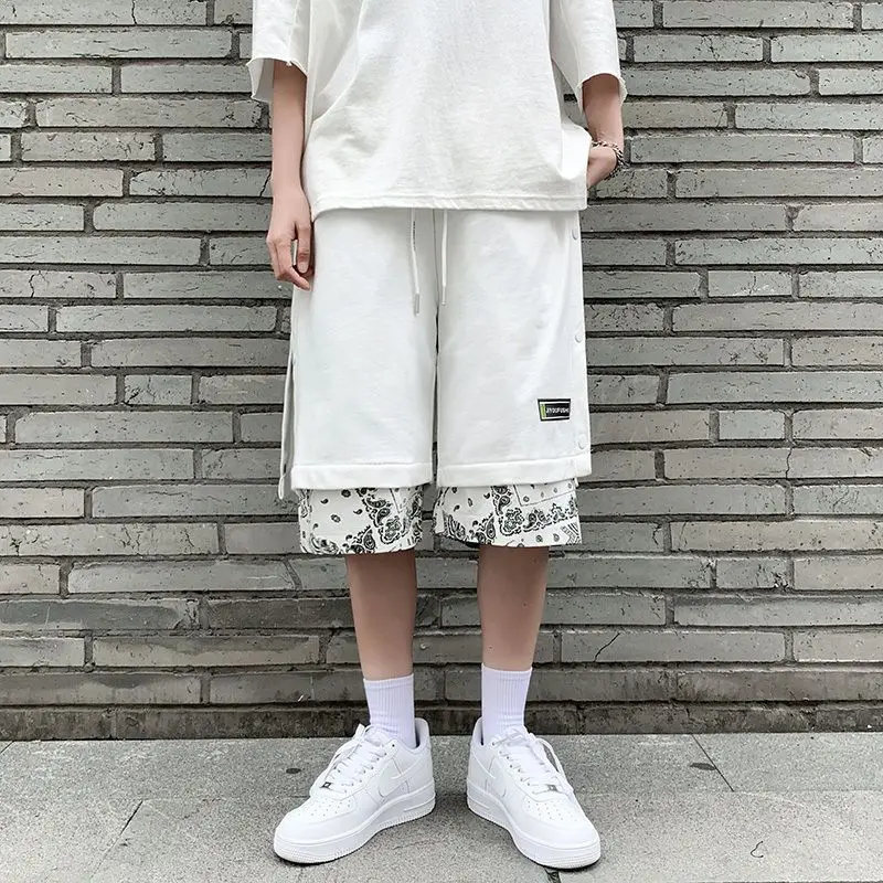 

Foufurieux Men's Printed Straight Shorts 2021 Fashion Woman Korean Streetwear Shorts Male Hip Hop Pants Clothing Shorts Men