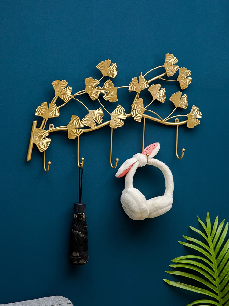 Настенный крючок для дверей гинкго билоба крючки пальто украшение крыльца