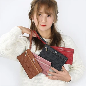 New Women's Wallet Purses Ladies Long Korean Embroidered Large Capacity Zipper Clutch Bag Fashion Wa