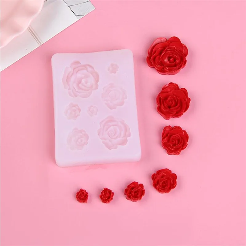 7 размеров смола роза цветок искусственная формы ручной работы для эпоксидной