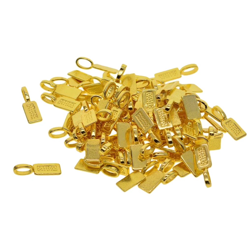 

50pcs Golden Plated Glue On Bails Pendant Cabochon Jewellery Findings