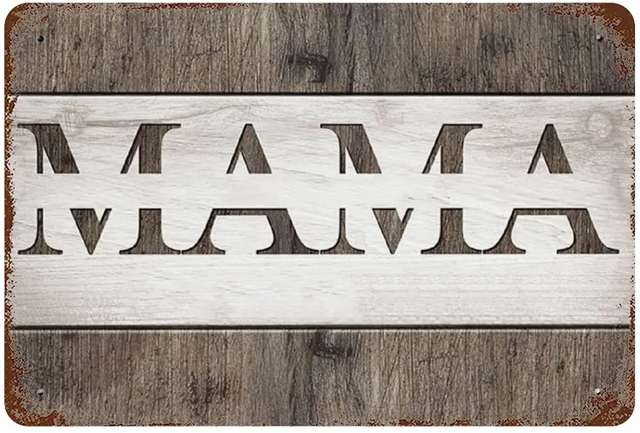 

Graman Anique Tin Sign Mom Sign with Kids' Names Gift Anniversary Father's Day Mother's Day Retro Signs Decoration Retro