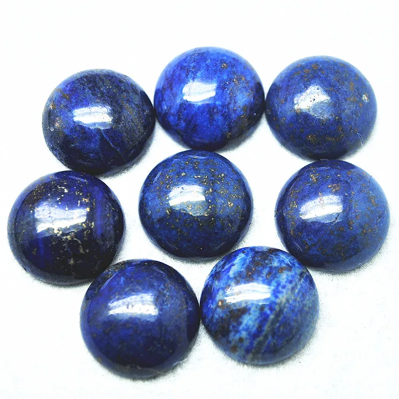 5PCS Nature Lapis Lazuli Cabochons Round Shape Size 8MM 10MM 12MM 20MM Loose Beads Accessories Top Wholesale Price Free Shipping