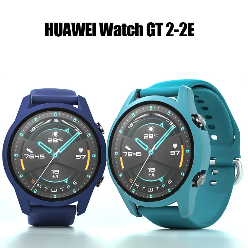 Glass+Case for Huawei Watch GT 2-2e 46mm/42mm Accessories Full Coverage Bumper Tempered Screen Protector huawei gt2e gt2 Cover