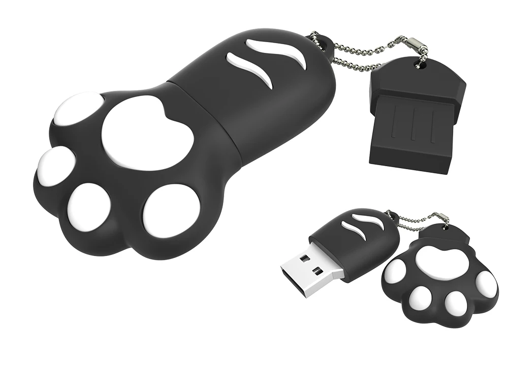 Новинка; Лидер продаж; с мультипликационным принтом в виде кошачьей лапки, Usb флэш-накопитель 8 Гб оперативной памяти, 16 Гб встроенной памяти, 32 ГБ, 64 ГБ, Кошачий коготь usb флешка, подарок u диск карта памяти, Флеш накопитель