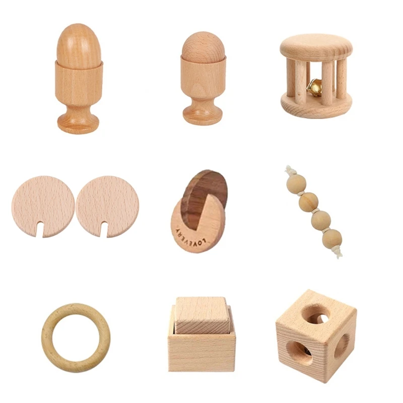 

Обучающие и обучающие игрушки HUYU, игрушки для новорожденных, деревянные предметы, фитинги, игрушка ручной захват, чашка для яиц, коробка-куб